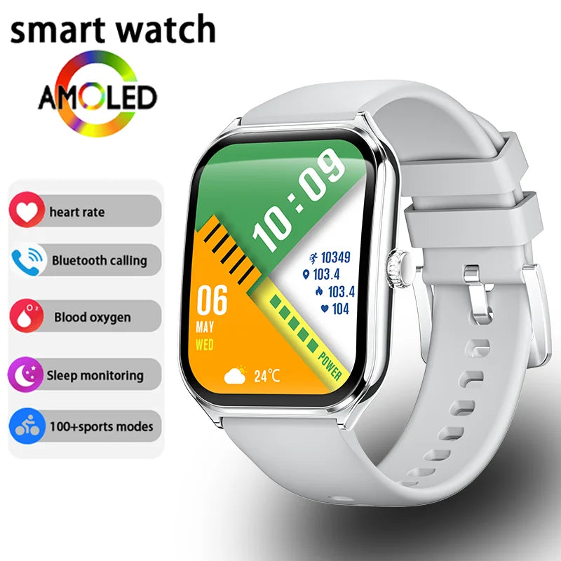 New Ultra Thin Smart Watch men 1.96" AMOLED 360*360 HD