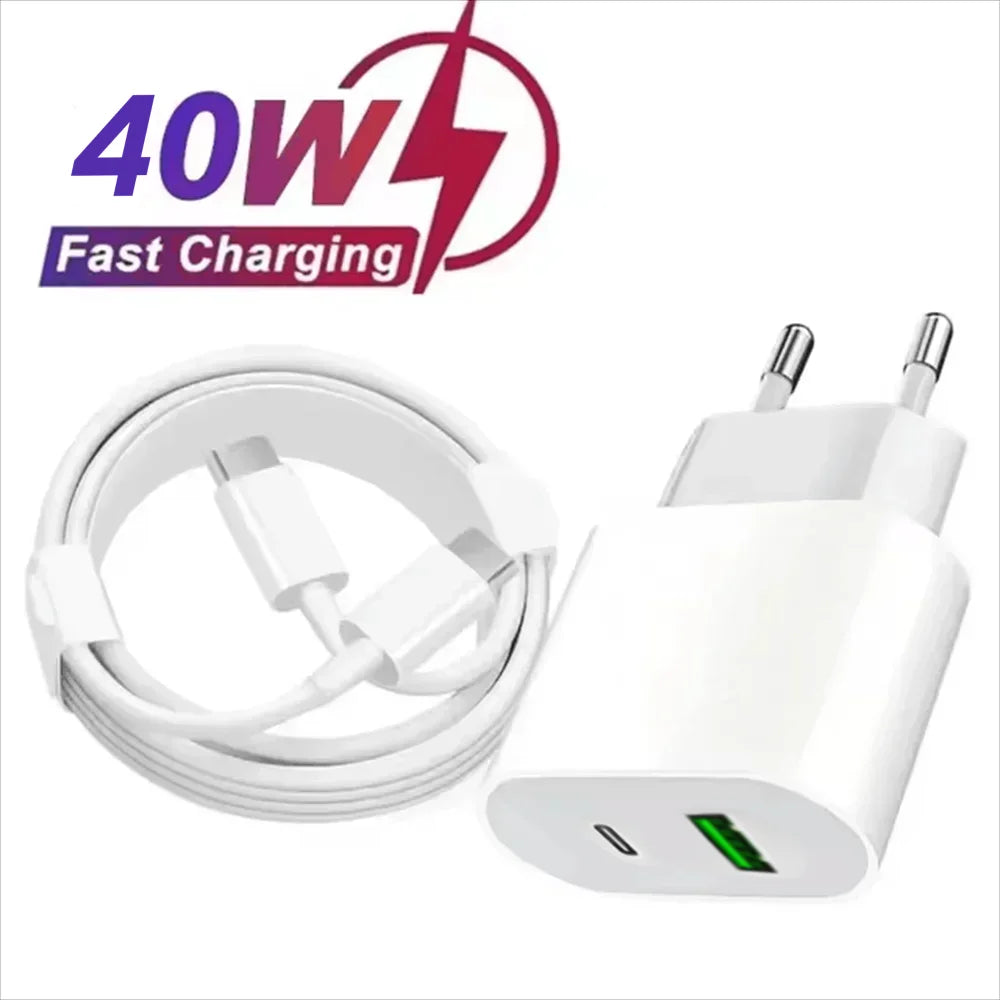 Fast Charger for iPhone 13 Pro 14 Plus 11 12 mini XS Max XR X iPad Air  Cable USB-C Power Adapter