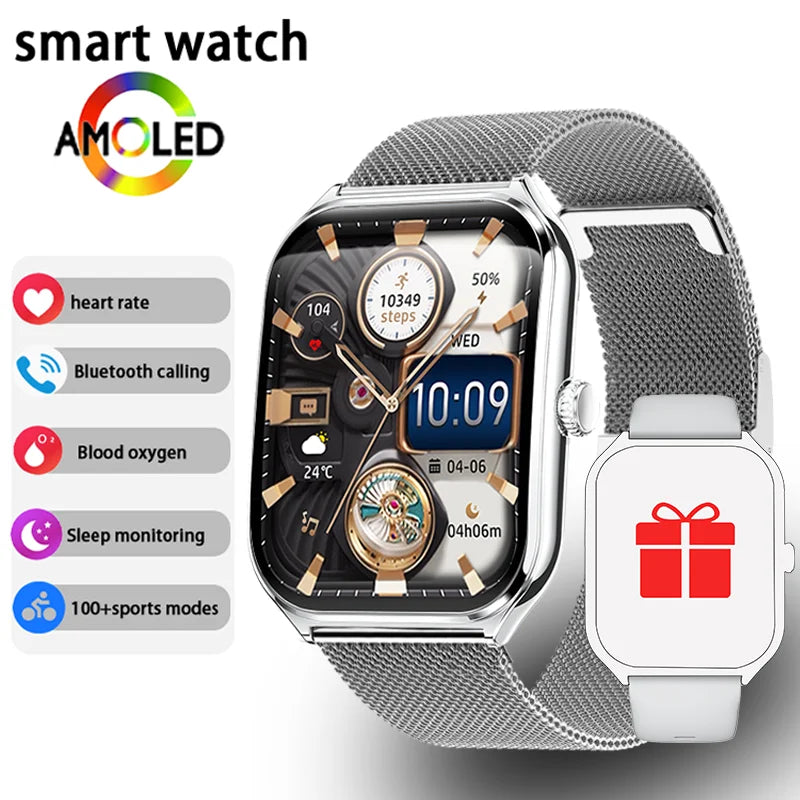 New Ultra Thin Smart Watch men 1.96" AMOLED 360*360 HD