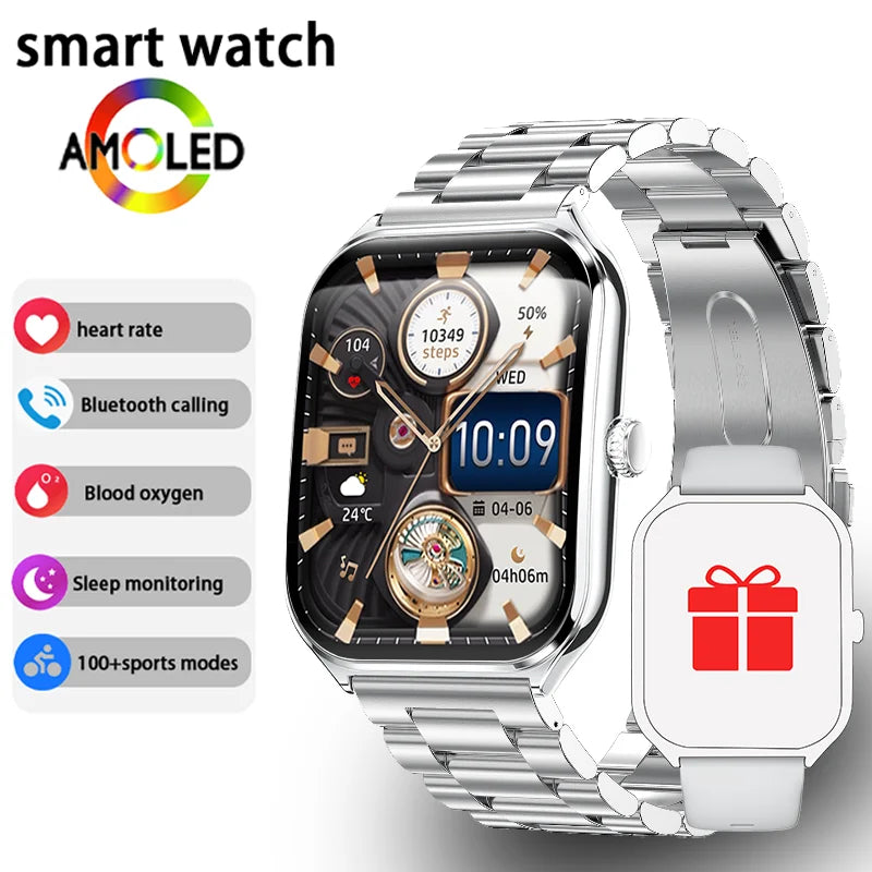 New Ultra Thin Smart Watch men 1.96" AMOLED 360*360 HD