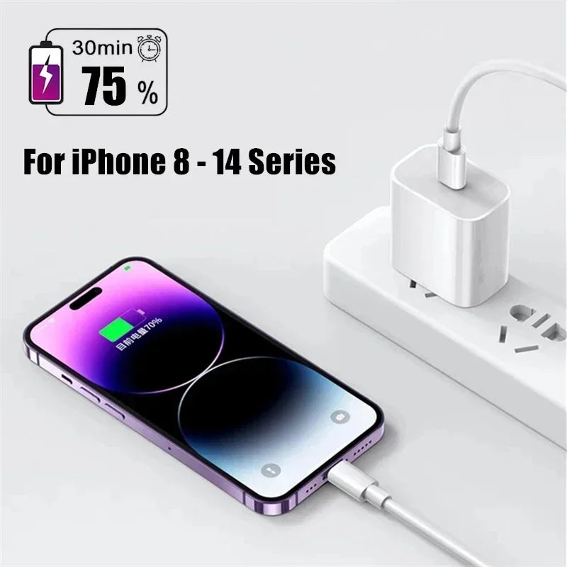 Fast Charger for iPhone 13 Pro 14 Plus 11 12 mini XS Max XR X iPad Air  Cable USB-C Power Adapter