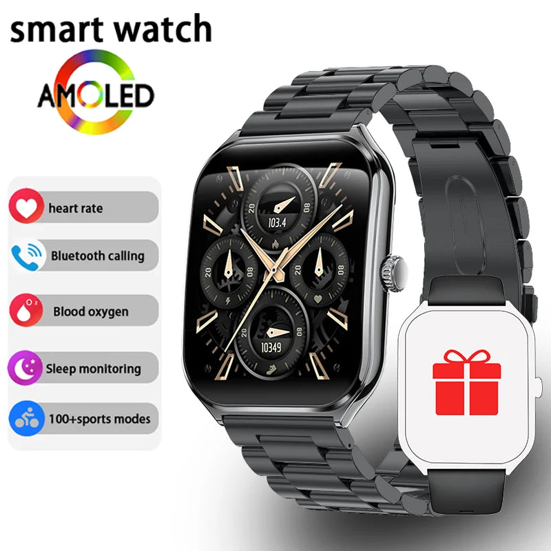 New Ultra Thin Smart Watch men 1.96" AMOLED 360*360 HD